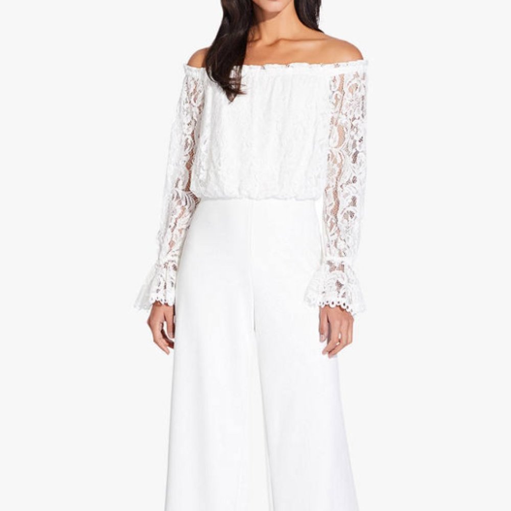Adrianna Papell Ivory Lace Jumpsuit